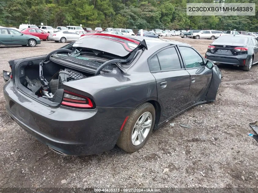 2021 Dodge Charger Sxt Rwd VIN: 2C3CDXBG1MH648389 Lot: 40435373