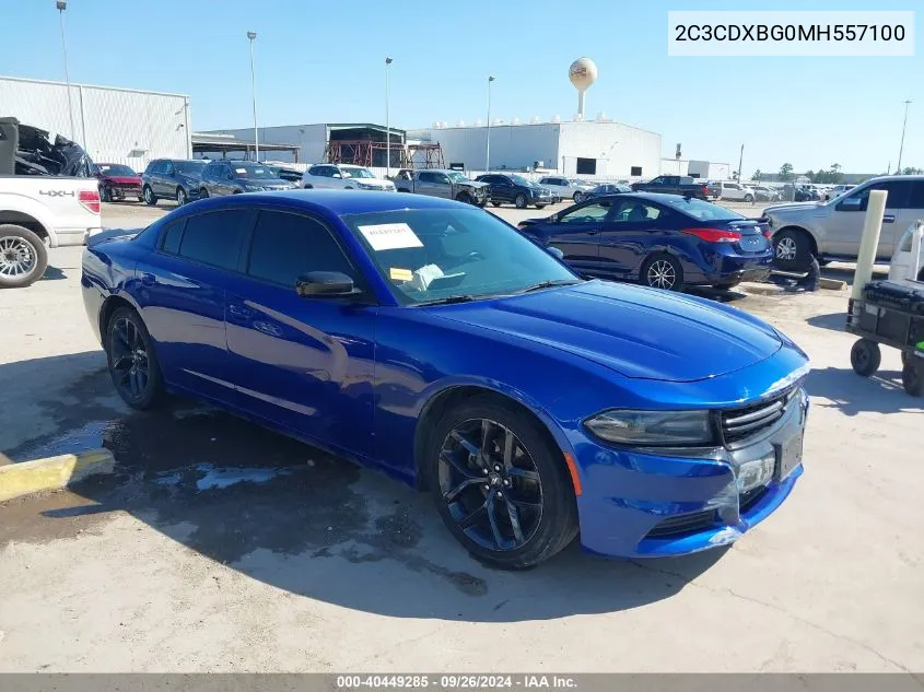 2021 Dodge Charger Sxt VIN: 2C3CDXBG0MH557100 Lot: 40449285