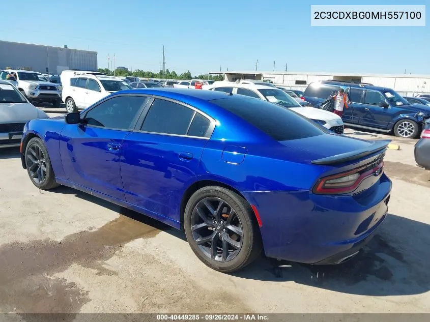 2021 Dodge Charger Sxt VIN: 2C3CDXBG0MH557100 Lot: 40449285