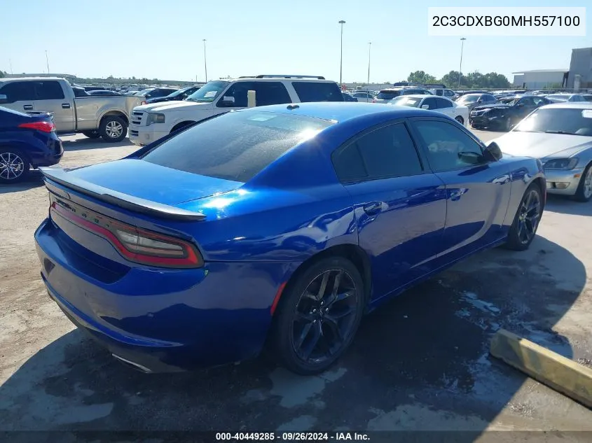 2021 Dodge Charger Sxt VIN: 2C3CDXBG0MH557100 Lot: 40449285