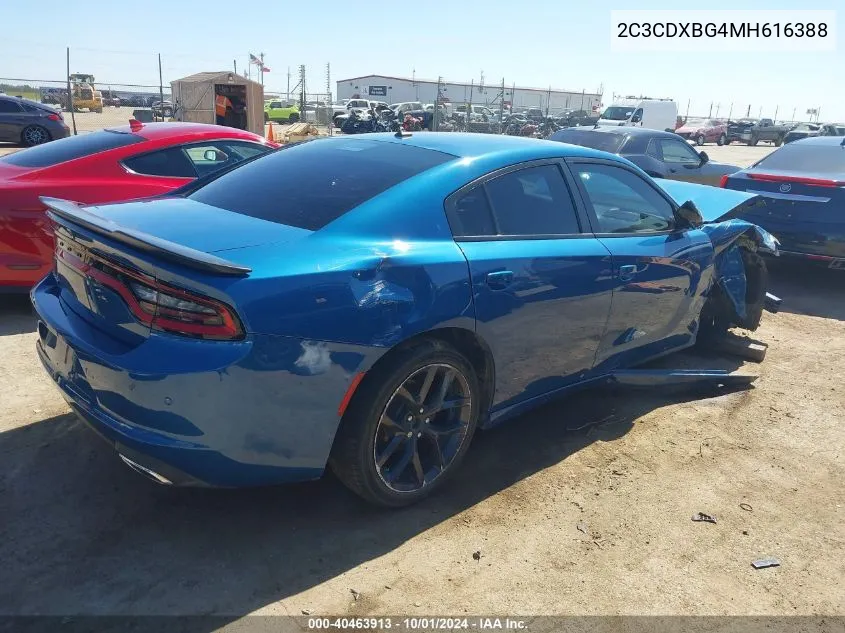 2021 Dodge Charger Sxt Rwd VIN: 2C3CDXBG4MH616388 Lot: 40463913