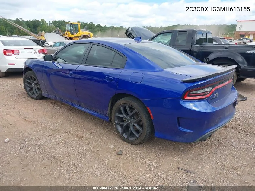 2021 Dodge Charger Gt VIN: 2C3CDXHG3MH613165 Lot: 40472726