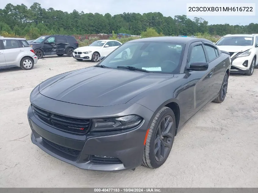 2021 Dodge Charger Sxt Rwd VIN: 2C3CDXBG1MH616722 Lot: 40477183