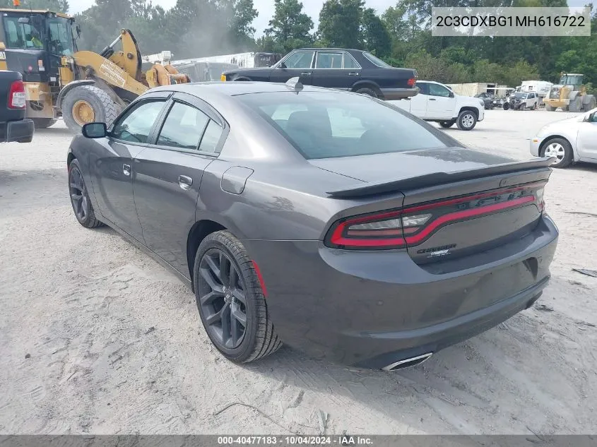 2021 Dodge Charger Sxt Rwd VIN: 2C3CDXBG1MH616722 Lot: 40477183