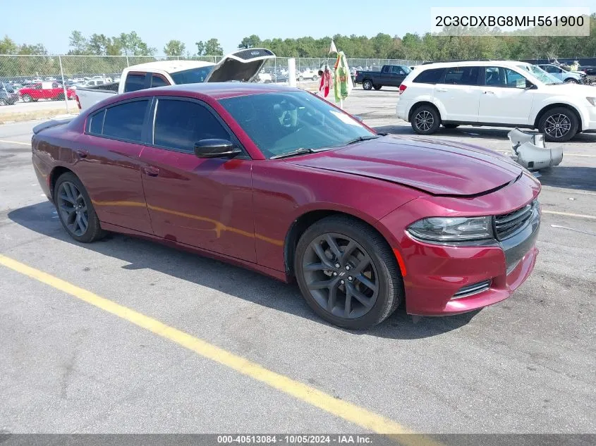 2021 Dodge Charger Sxt Rwd VIN: 2C3CDXBG8MH561900 Lot: 40513084