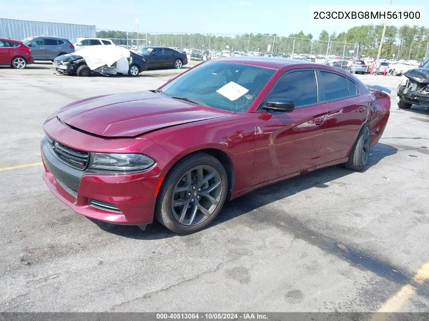 2021 Dodge Charger Sxt Rwd VIN: 2C3CDXBG8MH561900 Lot: 40513084