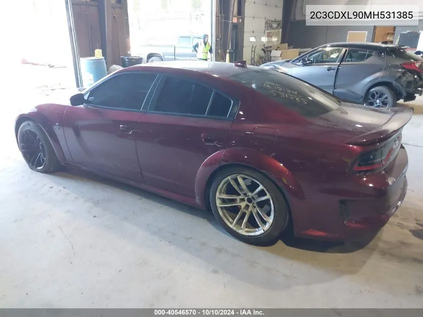 2021 Dodge Charger Srt Hellcat Redeye Widebody Rwd VIN: 2C3CDXL90MH531385 Lot: 40546570