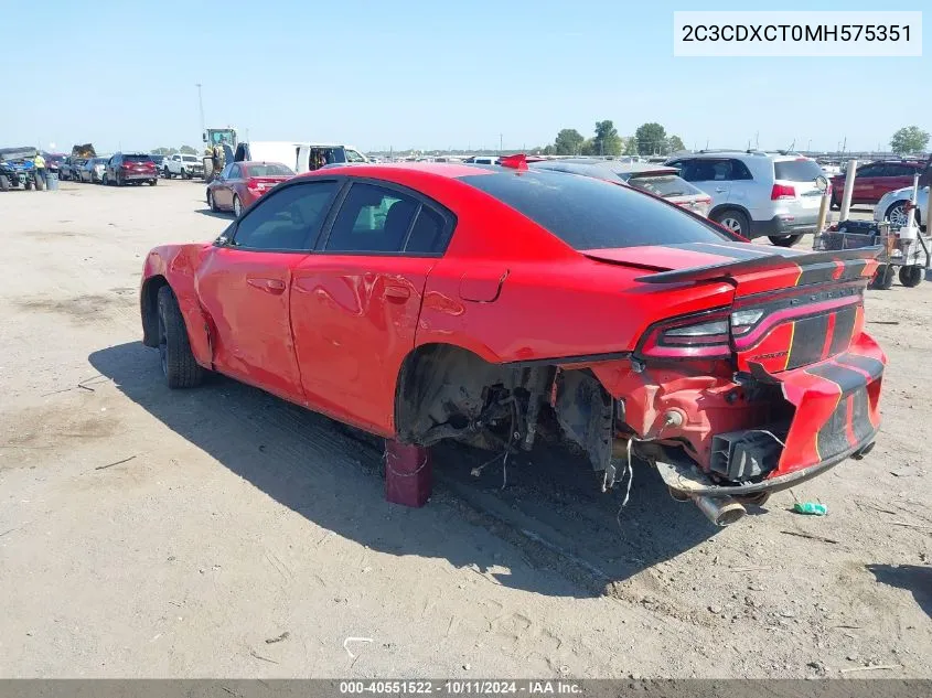 2021 Dodge Charger R/T Rwd VIN: 2C3CDXCT0MH575351 Lot: 40551522