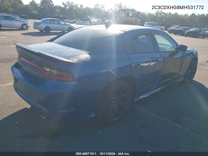 2021 Dodge Charger Gt VIN: 2C3CDXHG8MH531772 Lot: 40571511