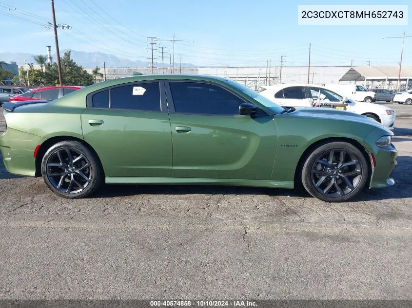 2021 Dodge Charger R/T Rwd VIN: 2C3CDXCT8MH652743 Lot: 40574858