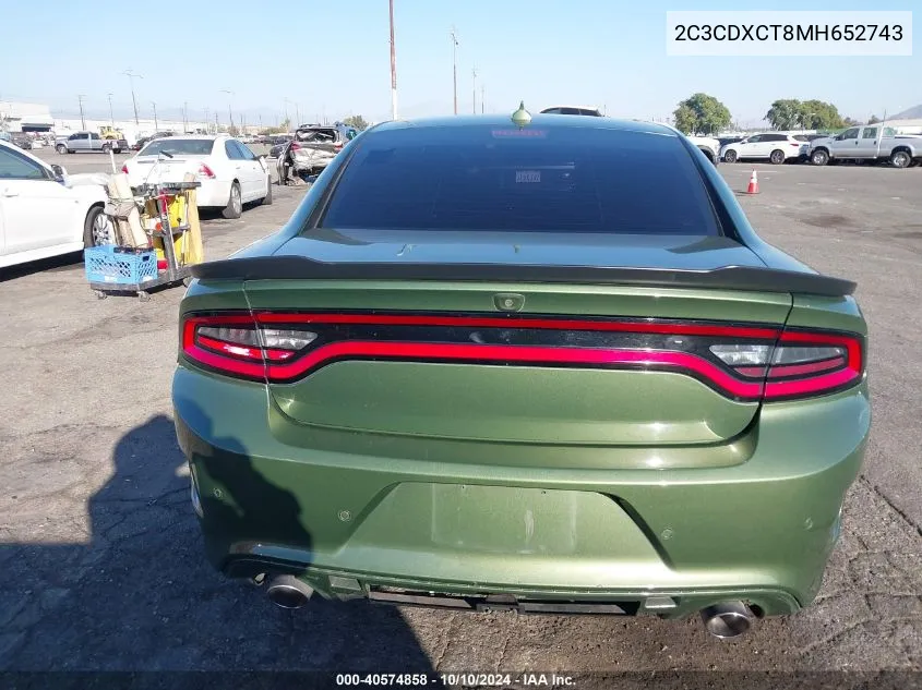 2021 Dodge Charger R/T Rwd VIN: 2C3CDXCT8MH652743 Lot: 40574858