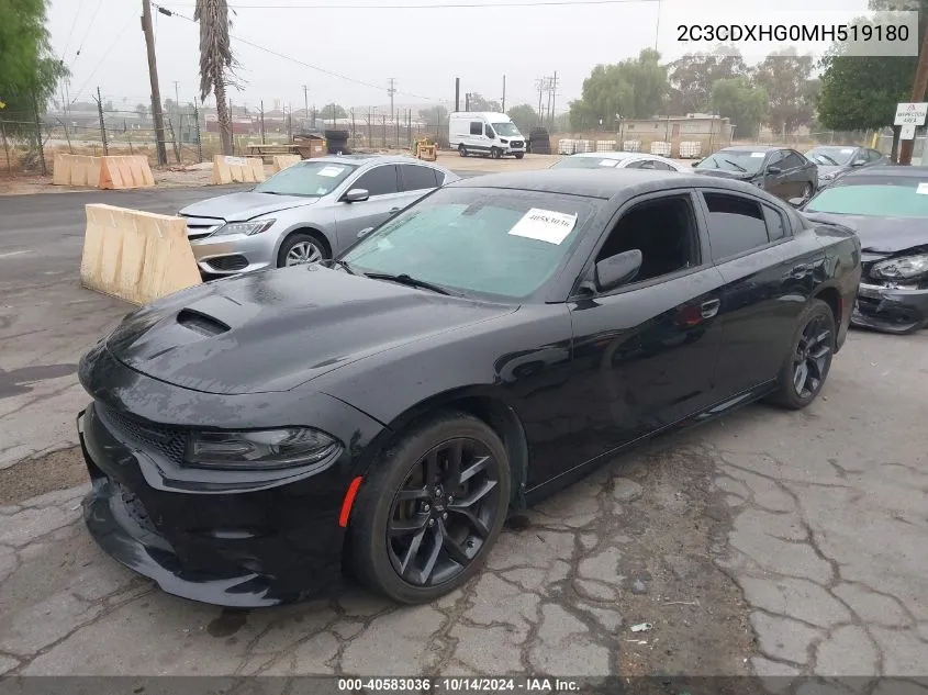 2021 Dodge Charger Gt VIN: 2C3CDXHG0MH519180 Lot: 40583036