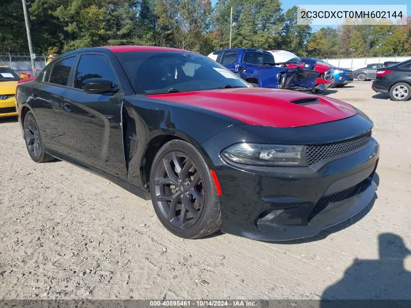 2021 Dodge Charger R/T Rwd VIN: 2C3CDXCT0MH602144 Lot: 40595461