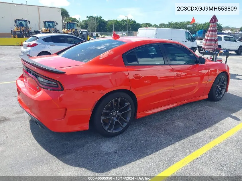 2021 Dodge Charger Scat Pack VIN: 2C3CDXGJ9MH553809 Lot: 40595950