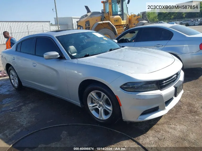 2021 Dodge Charger Sxt Rwd VIN: 2C3CDXBG3MH587854 Lot: 40598874