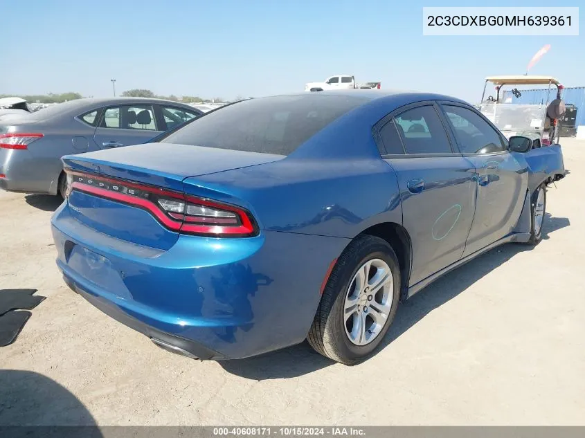 2021 Dodge Charger Sxt Rwd VIN: 2C3CDXBG0MH639361 Lot: 40608171