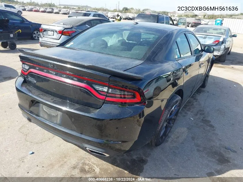 2021 Dodge Charger Sxt Rwd VIN: 2C3CDXBG6MH561636 Lot: 40668238