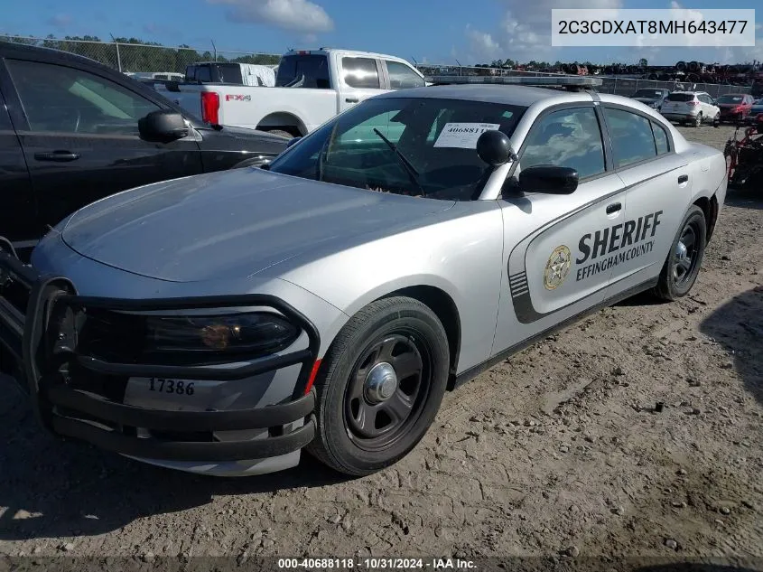 2021 Dodge Charger Police Rwd VIN: 2C3CDXAT8MH643477 Lot: 40688118