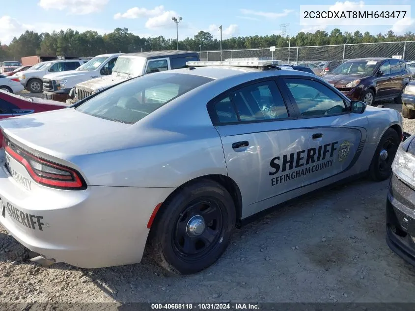 2021 Dodge Charger Police Rwd VIN: 2C3CDXAT8MH643477 Lot: 40688118