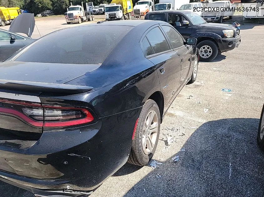 2021 Dodge Charger Sxt VIN: 2C3CDXBGXMH636743 Lot: 40692582