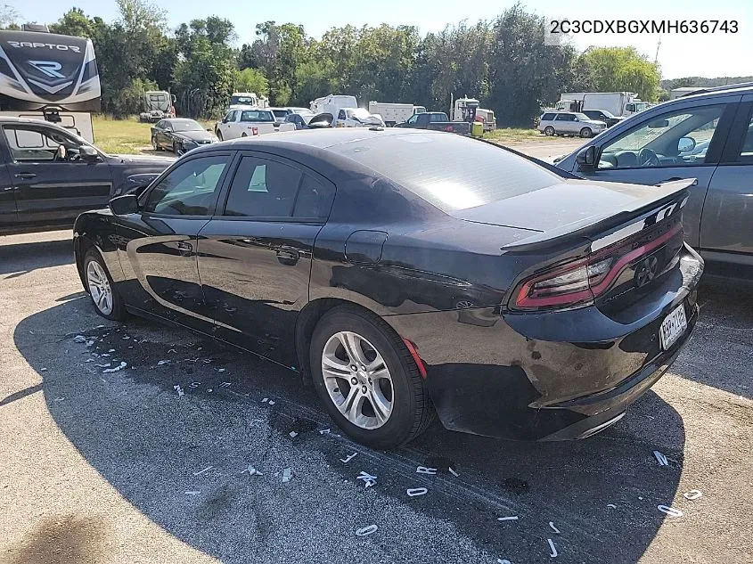 2021 Dodge Charger Sxt VIN: 2C3CDXBGXMH636743 Lot: 40692582