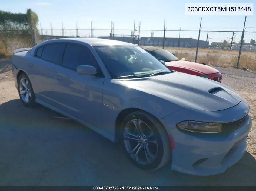 2021 Dodge Charger R/T Rwd VIN: 2C3CDXCT5MH518448 Lot: 40702726