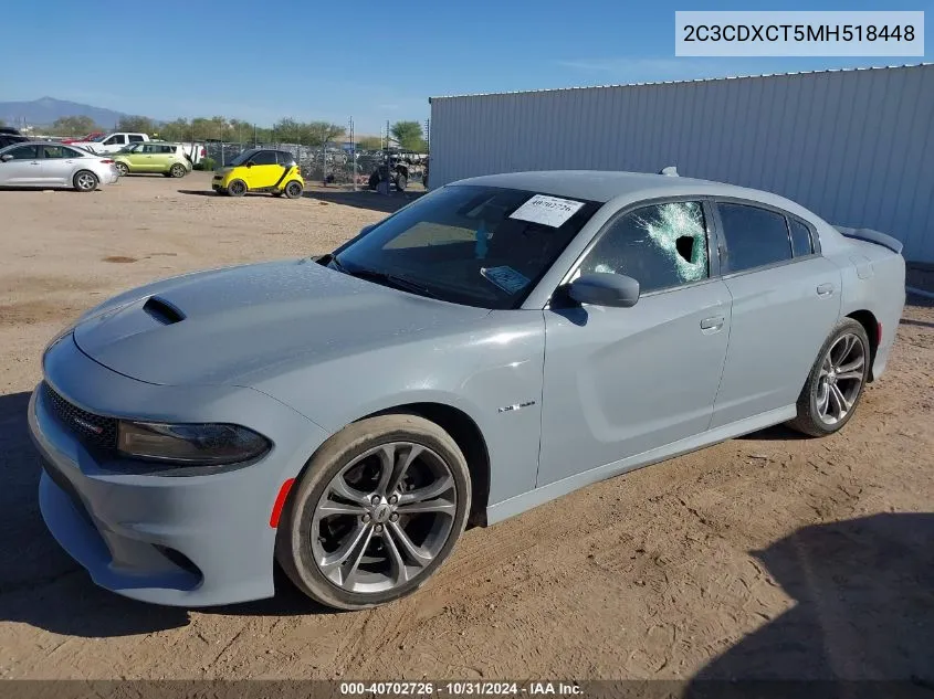 2021 Dodge Charger R/T Rwd VIN: 2C3CDXCT5MH518448 Lot: 40702726