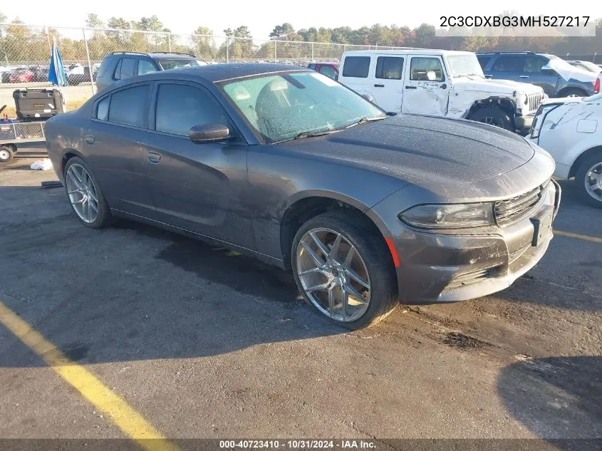 2021 Dodge Charger Sxt Rwd VIN: 2C3CDXBG3MH527217 Lot: 40723410