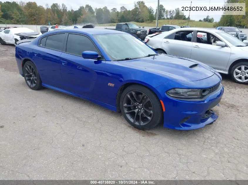 2021 Dodge Charger Scat Pack Rwd VIN: 2C3CDXGJ6MH648652 Lot: 40735920