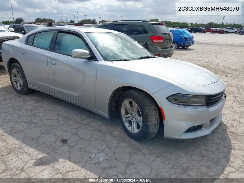 2021 Dodge Charger Sxt Rwd VIN: 2C3CDXBG5MH548070 Lot: 40736130