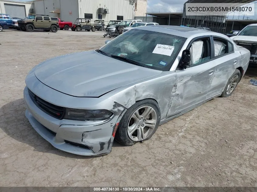 2021 Dodge Charger Sxt Rwd VIN: 2C3CDXBG5MH548070 Lot: 40736130