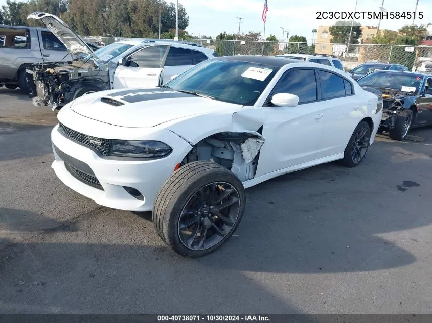 2021 Dodge Charger R/T Rwd VIN: 2C3CDXCT5MH584515 Lot: 40738071