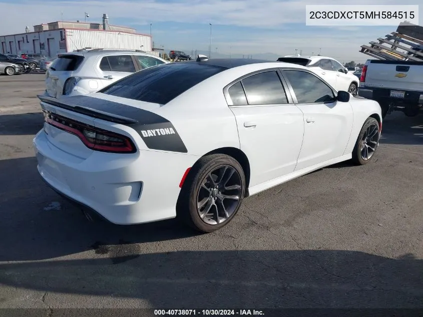 2021 Dodge Charger R/T Rwd VIN: 2C3CDXCT5MH584515 Lot: 40738071