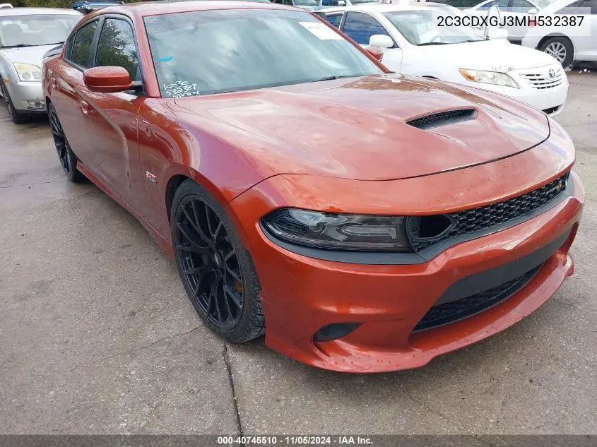 2021 Dodge Charger Scat Pack Rwd VIN: 2C3CDXGJ3MH532387 Lot: 40745510