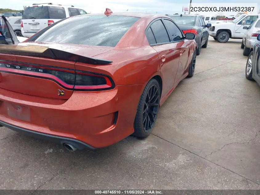 2021 Dodge Charger Scat Pack Rwd VIN: 2C3CDXGJ3MH532387 Lot: 40745510