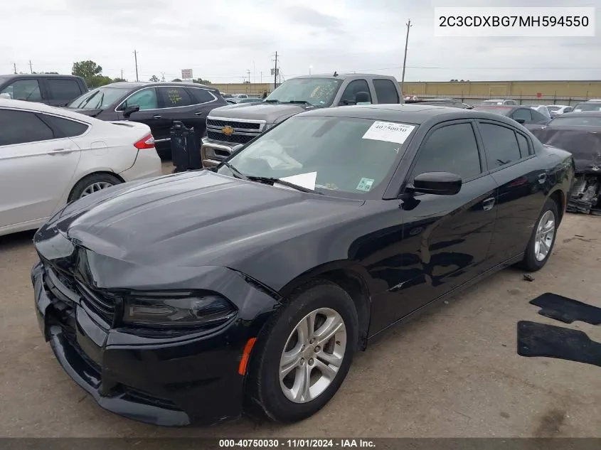 2021 Dodge Charger Sxt Rwd VIN: 2C3CDXBG7MH594550 Lot: 40750030