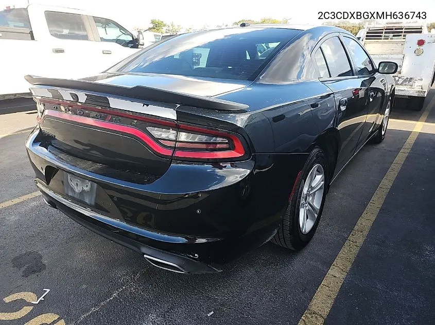 2021 Dodge Charger Sxt Rwd VIN: 2C3CDXBGXMH636743 Lot: 40757303