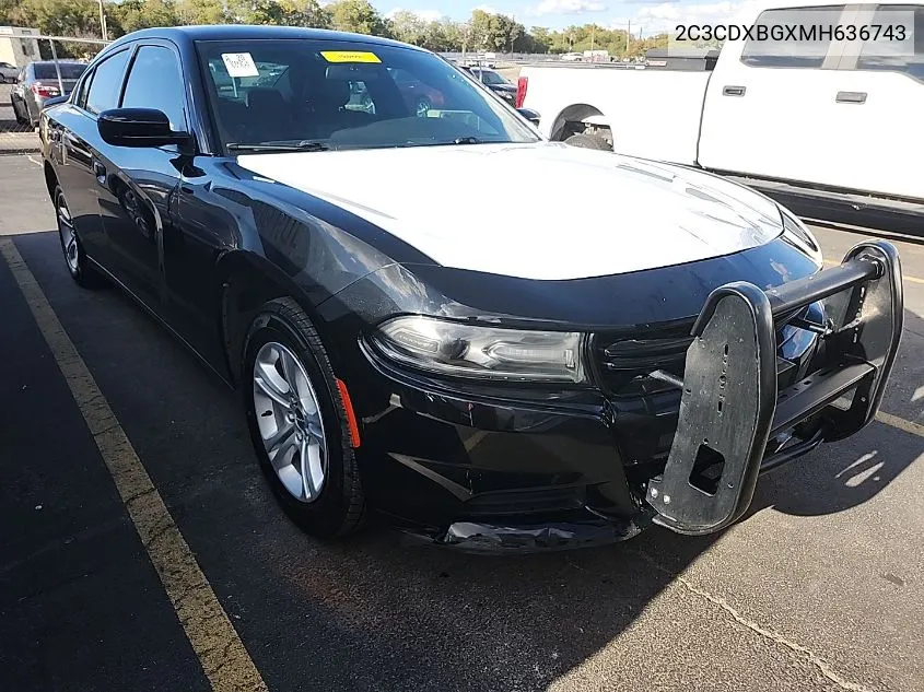 2021 Dodge Charger Sxt Rwd VIN: 2C3CDXBGXMH636743 Lot: 40757303