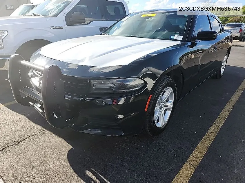 2021 Dodge Charger Sxt Rwd VIN: 2C3CDXBGXMH636743 Lot: 40757303