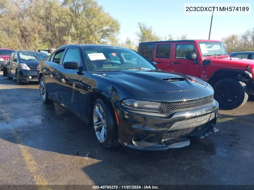 2021 Dodge Charger R/T Rwd VIN: 2C3CDXCT1MH574189 Lot: 40765270