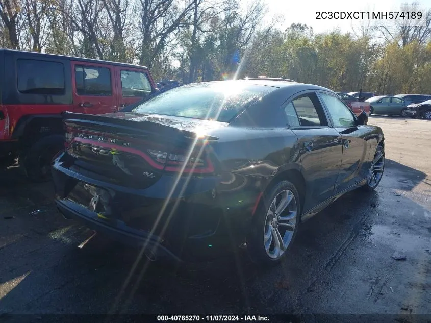 2021 Dodge Charger R/T Rwd VIN: 2C3CDXCT1MH574189 Lot: 40765270