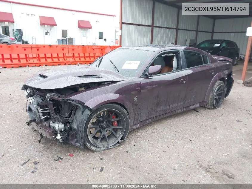 2021 Dodge Charger Srt Hellcat Redeye Widebody Rwd VIN: 2C3CDXL95MH614794 Lot: 40802708