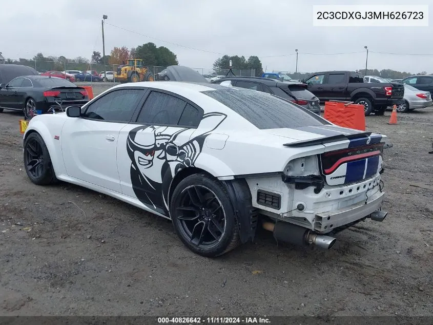 2021 Dodge Charger Scat Pack Widebody Rwd VIN: 2C3CDXGJ3MH626723 Lot: 40826642