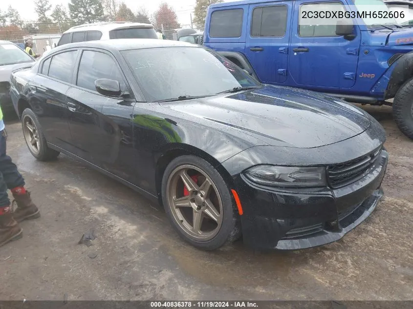 2021 Dodge Charger Sxt Rwd VIN: 2C3CDXBG3MH652606 Lot: 40836378