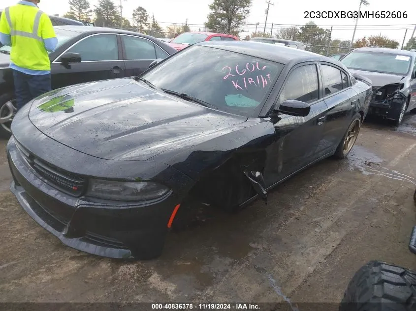 2021 Dodge Charger Sxt Rwd VIN: 2C3CDXBG3MH652606 Lot: 40836378