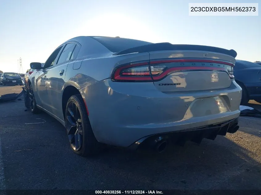 2021 Dodge Charger Sxt Rwd VIN: 2C3CDXBG5MH562373 Lot: 40838256