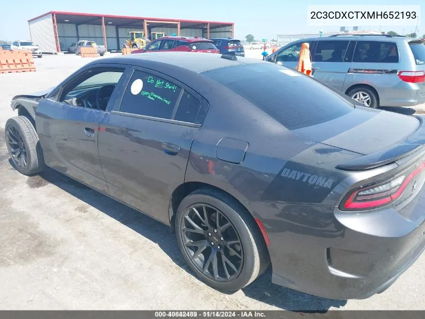 2021 Dodge Charger R/T Rwd VIN: 2C3CDXCTXMH652193 Lot: 40842489