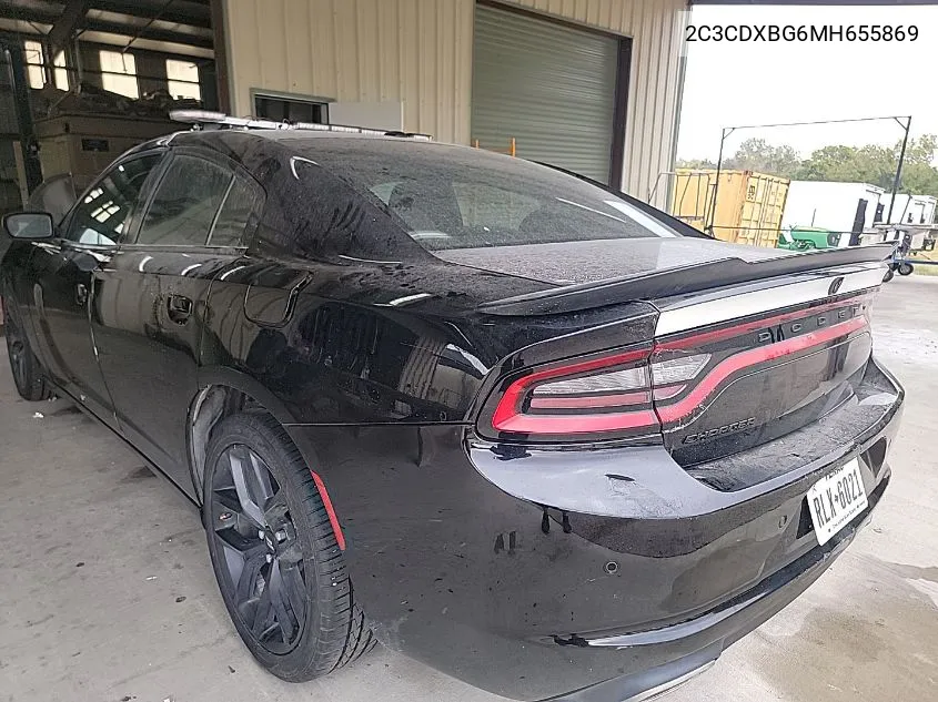 2021 Dodge Charger Sxt Rwd VIN: 2C3CDXBG6MH655869 Lot: 40874628