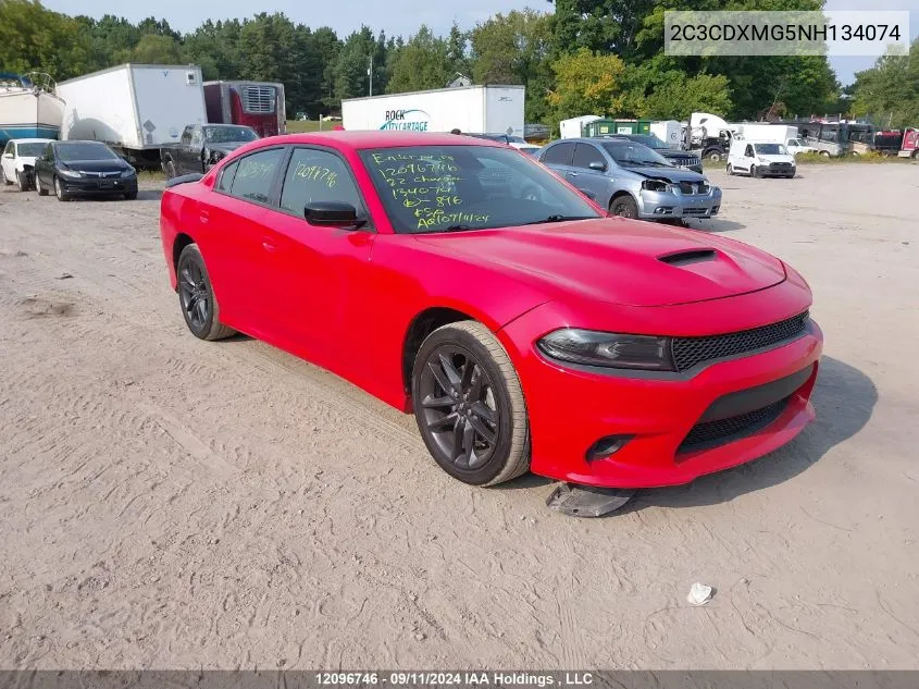 2022 Dodge Charger Gt VIN: 2C3CDXMG5NH134074 Lot: 12096746