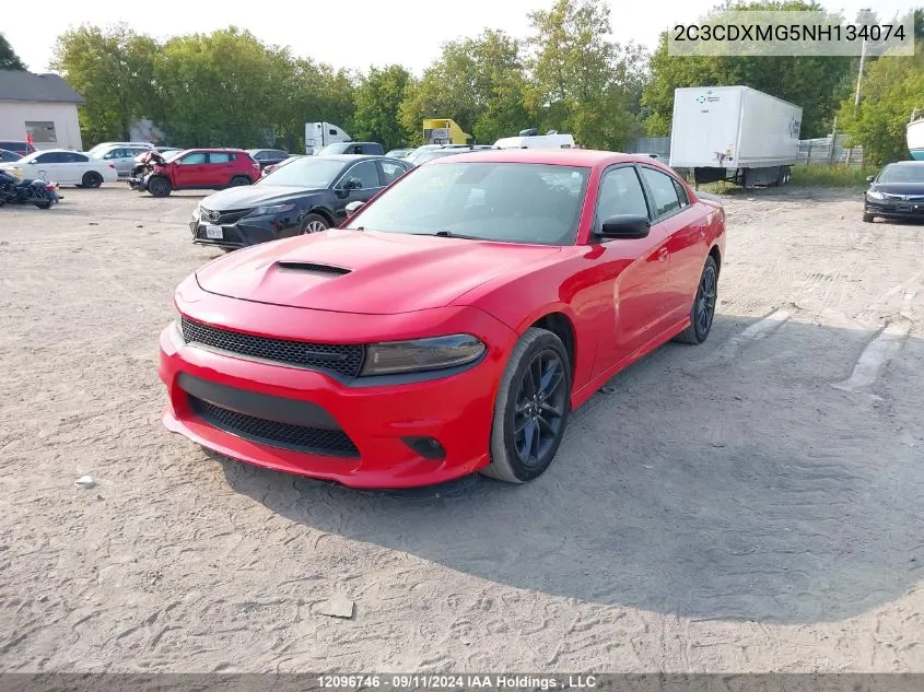 2022 Dodge Charger Gt VIN: 2C3CDXMG5NH134074 Lot: 12096746